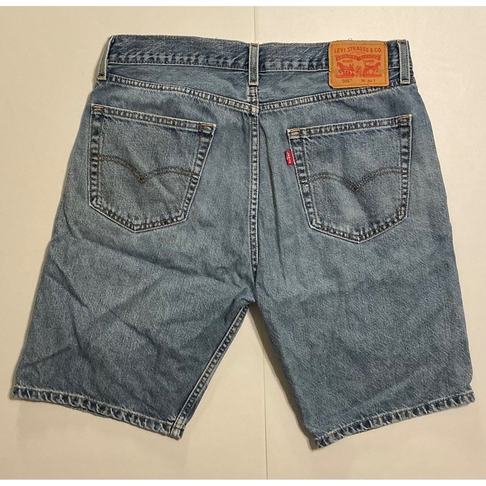VTG Y2K Levis 505 Baggy Jorts Mens 34 (fits 33) Light Wash Blue Skater